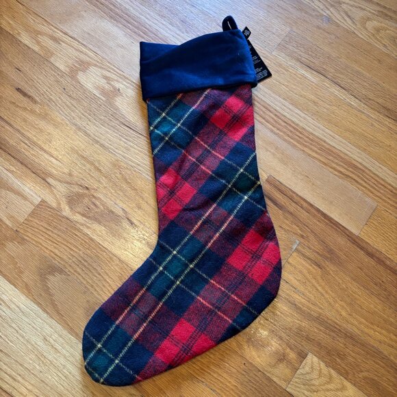 Lauren Ralph Lauren Red Tartan Plaid Christmas Stocking – Home Décor 20" - Picture 2 of 3